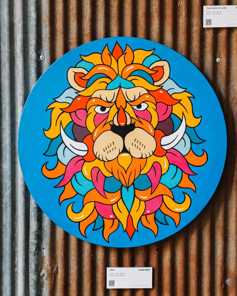 Wolf, acrylic on canvas by redmuuk